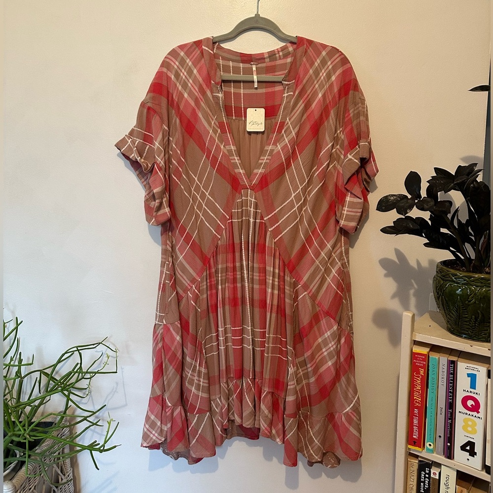 Free People Women's Agnes Plaid-Print Mini Dress